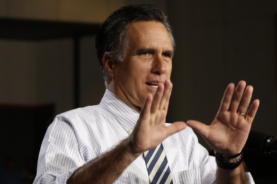 Mitt Romney at a campaign stop in Florida on Oct. 31.  (AP Photo/Charles Dharapak)