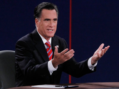 Mitt Romney at the final presidential debate Monday in Boca Raton, Florida. (Jason Reed /Reuters)