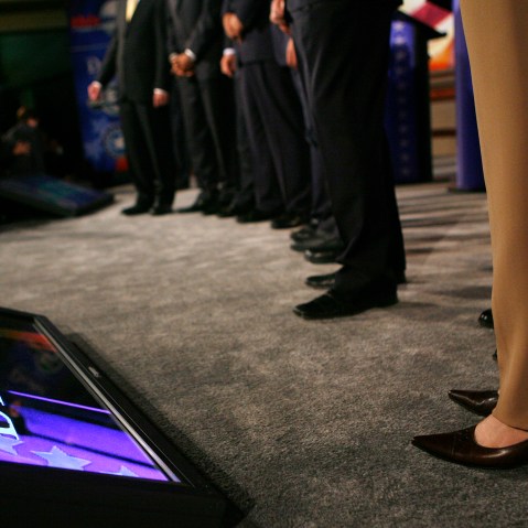 Democratic presidential candidates in Aug. 2007. (Photo by Eric Thayer/Reuters)