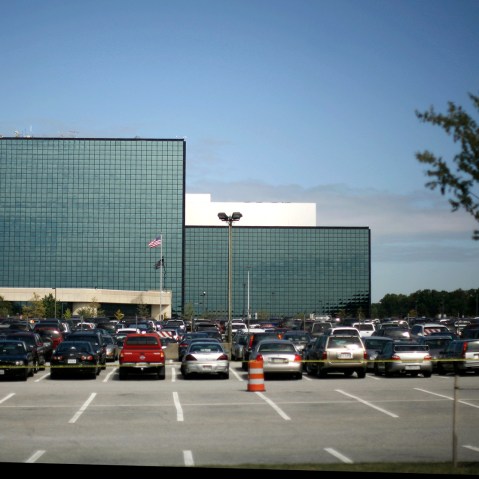 The National Security Agency building is shown in Fort Meade, Maryland.