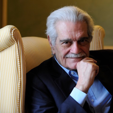 Egyptian actor Omar Sharif poses for a photograph at a hotel in Aviles, northern Spain