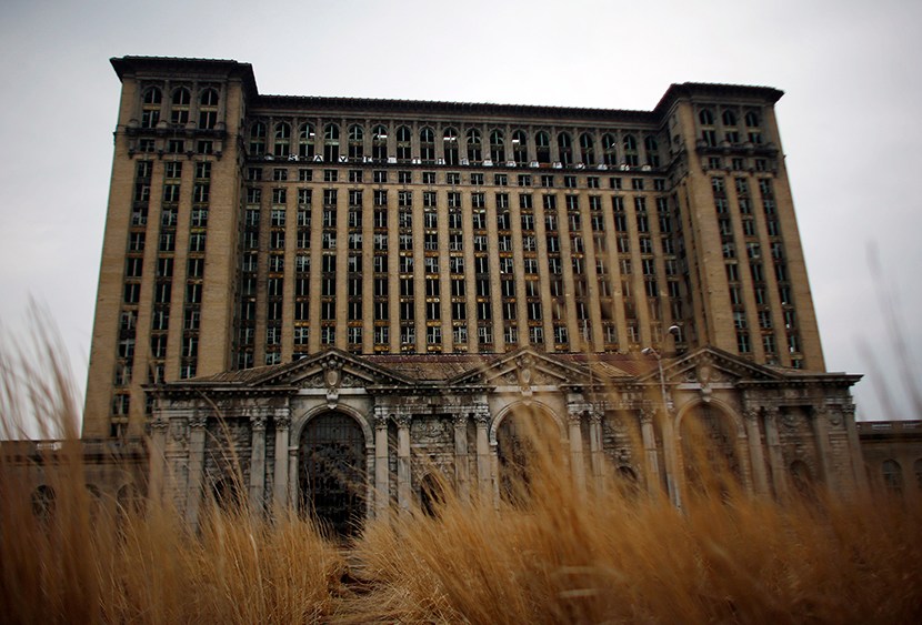 The abandoned Michigan Central Station is seen in Detroit, Michigan April 5, 2011.  (Photo by Eric Thayer/Reuters)