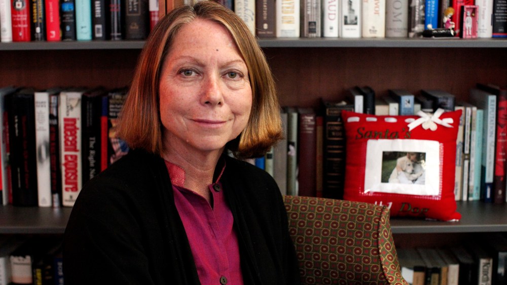Former New York Times Executive Editor Jill Abramson poses for a photo during an interview in New York, Sept. 21, 2011.