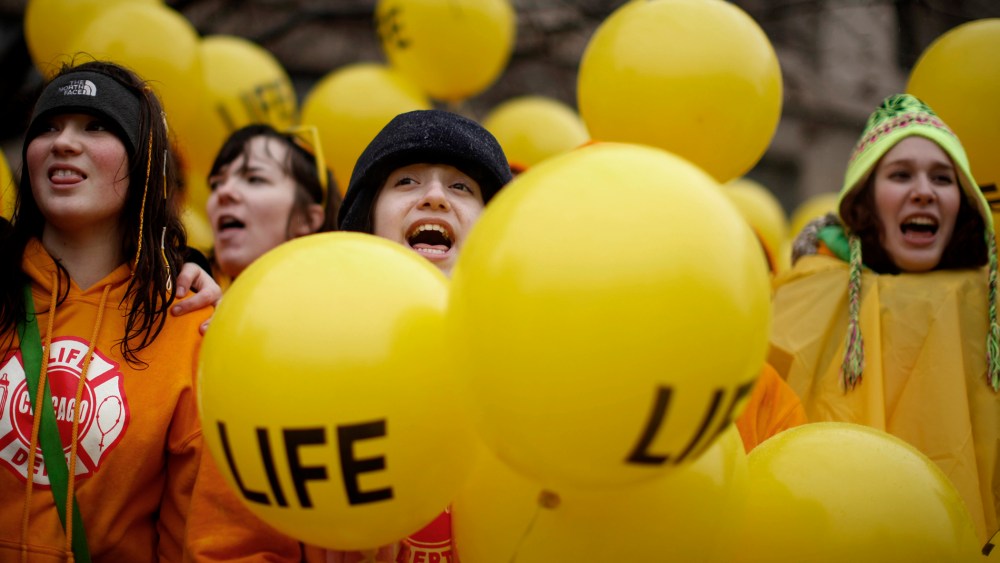 Anti-abortion demonstrators take part in the "March for Life" in Washington