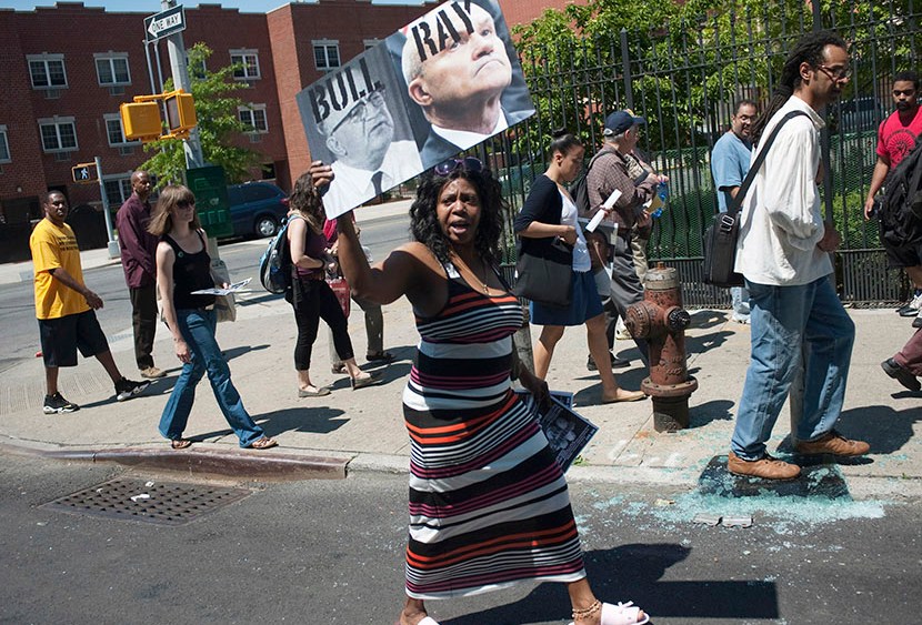 Protesters take part in a rally against the NYPD's stop and frisk policy in the Bronx borough of New York May 13, 2012. (Photo by Keith Bedford/Reuters)