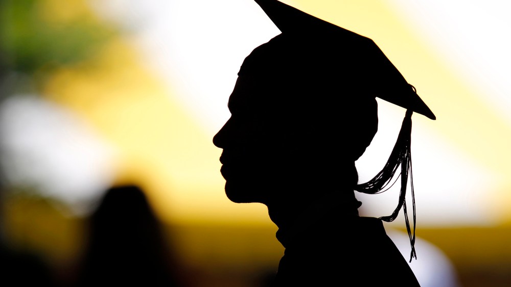Students take their seats for the diploma ceremony during commencement exercises. (Photo by Brian Snyder/Reuters)