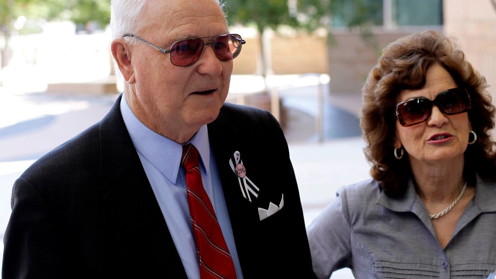 Retired US Army Colonel Bill Badger arrives at the US Federal Courthouse for Tuscon shooting rampage suspect Jared Lee Loughner's court hearing in Tucson, Ariz., August 7, 2012. (Photo by Joshua Lott/Reuters)