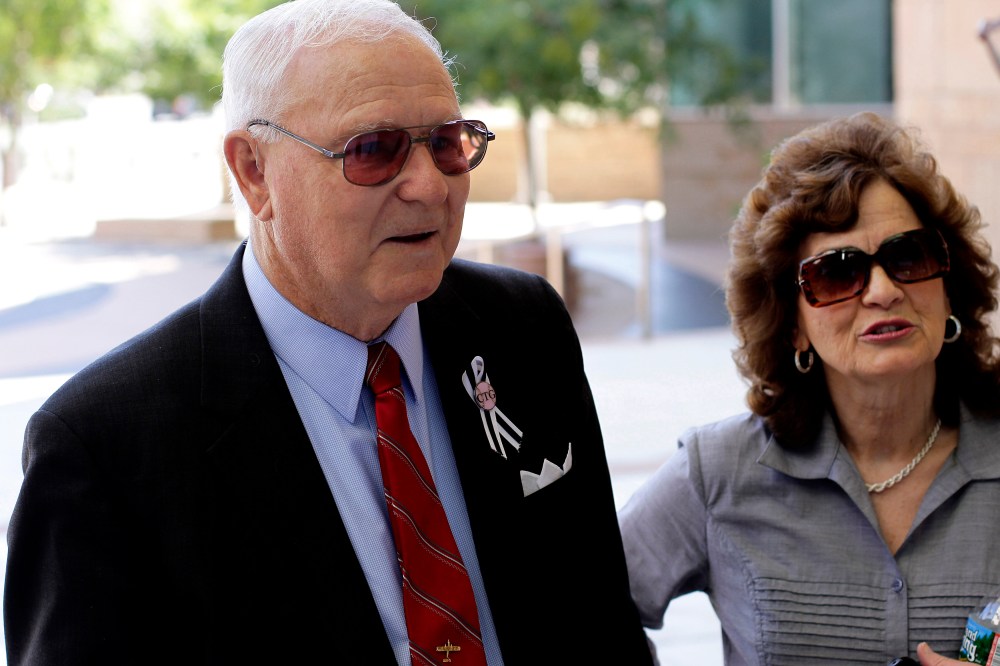 Retired US Army Colonel Bill Badger arrives at the US Federal Courthouse for Tuscon shooting rampage suspect Jared Lee Loughner's court hearing in Tucson, Ariz., August 7, 2012. (Photo by Joshua Lott/Reuters)