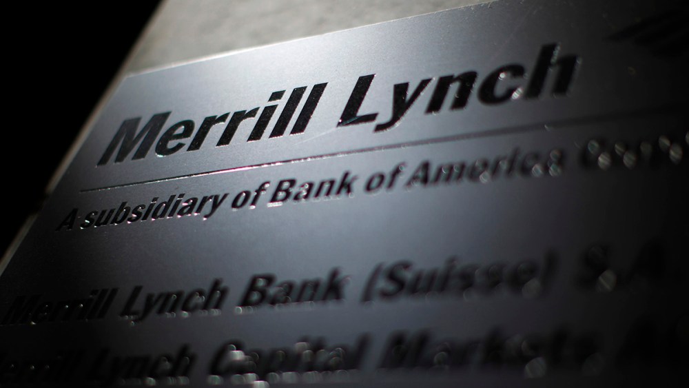 Logo of Merrill Lynch is pictured at a branch in Zurich