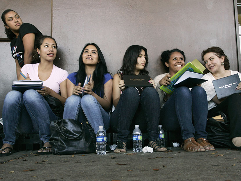 Students wait in line for assistance with paperwork for the Deferred Action for Childhood Arrivals program at the Coalition for Humane Immigrant Rights of Los Angeles in Los Angeles, California, August 15, 2012. (Photo by Jonathan Alcorn/Reuters)