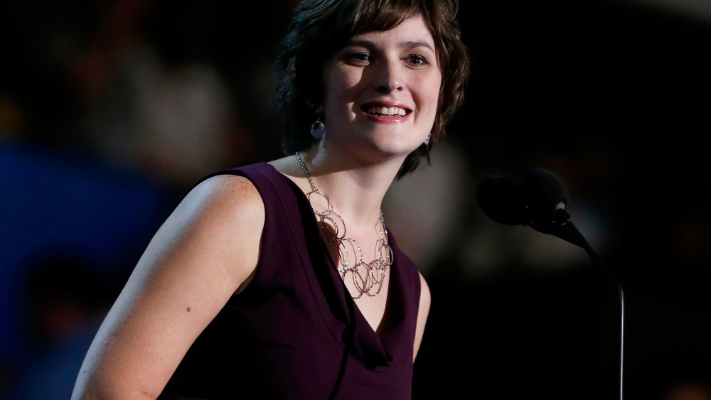 Sandra Fluke speaks at the Democratic National Convention in Charlotte, N.C. on Sept. 5, 2012.