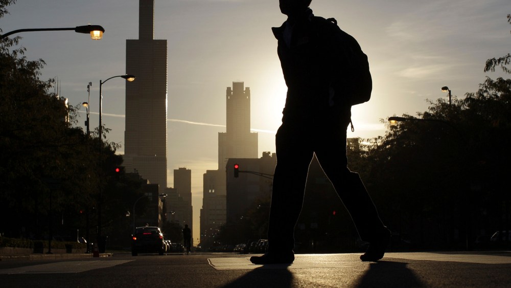 A student makes his way to class at Whitney Young High School in Chicago, on Sept. 19, 2012.