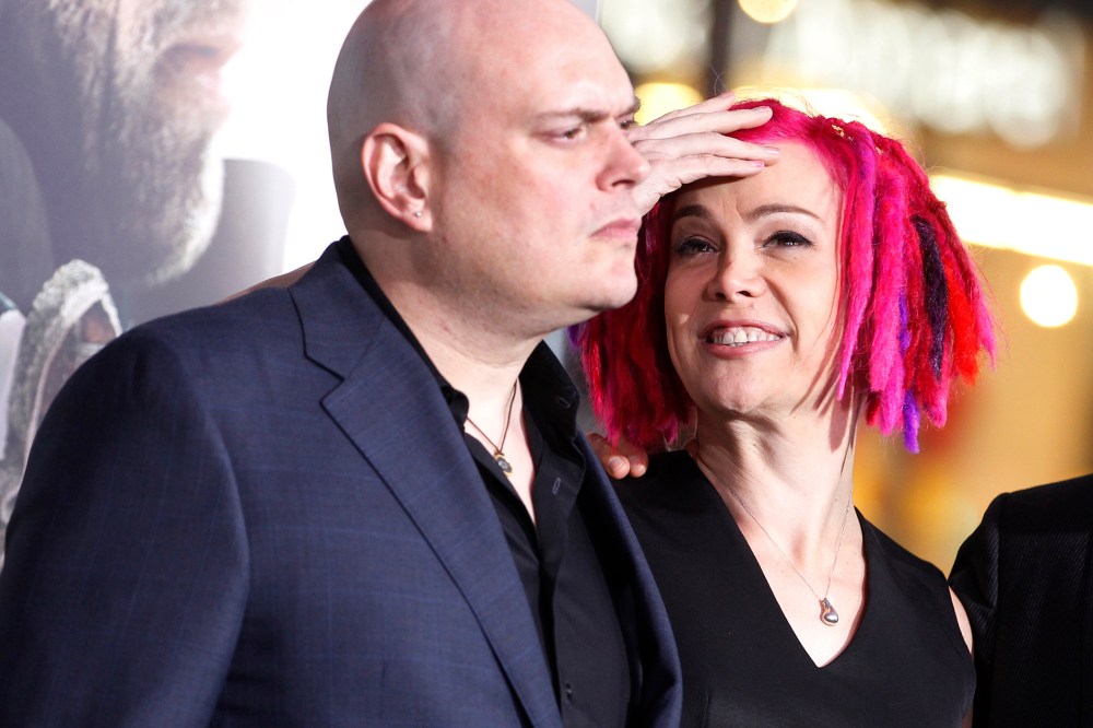 Lily Wachowski, formerly Andy Wachowski, and sister Lana Wachowski at Grauman's Chinese theatre in Hollywood, Calif. on Oct. 24, 2012. (Photo by Fred Prouser/Reuters)