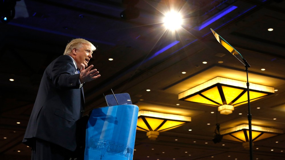 Donald Trump speaks at the Conservative Political Action Conference (CPAC) at National Harbor, Md., March 15, 2013.