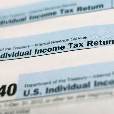 U.S. 1040 Individual Income Tax forms are seen in New York on March 18, 2013.