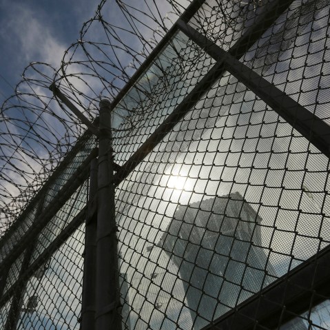 A guard tower is shown at a state prison in California. (Photo by Robert Galbraith/Reuters)