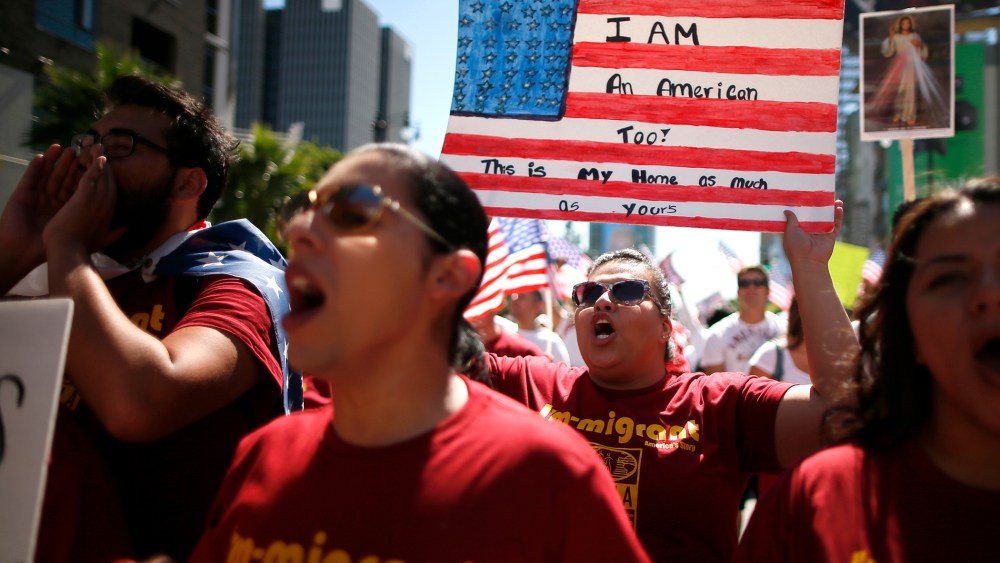 Protesters march to demand immigration reform in Hollywood, Los Angeles, Calif. on Oct. 5, 2013.