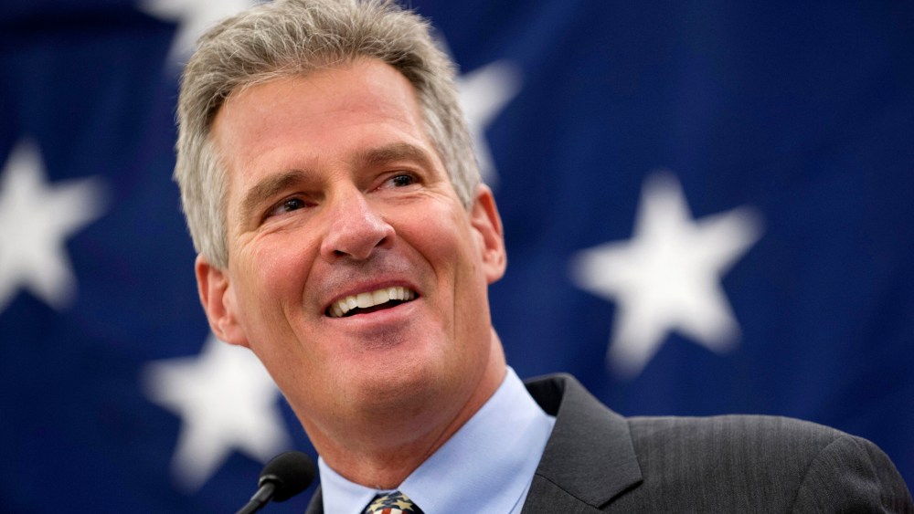 Scott Brown appears at the Northeast Republican Leadership Conference in Nashua, New Hampshire March 14, 2014.