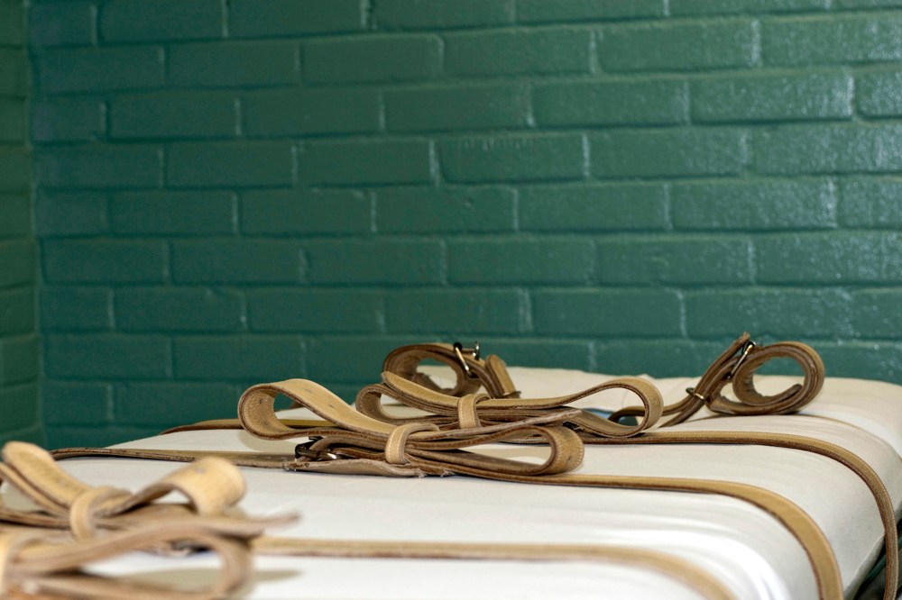 The death chamber is seen at the federal penitentiary in Huntsville, Texas