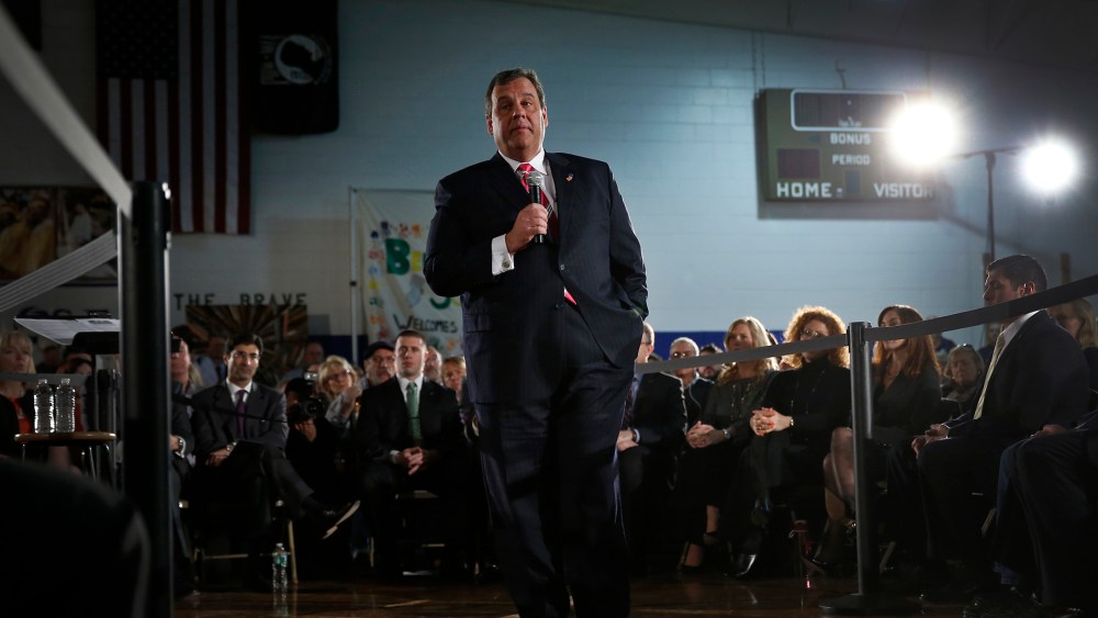 New Jersey Governor Christie speaks to local residents of Belmar, New Jersey and other shore towns in Monmouth County during a Town Hall meeting to discuss federal funds for recovery from hurricane Sandy, in Belmar