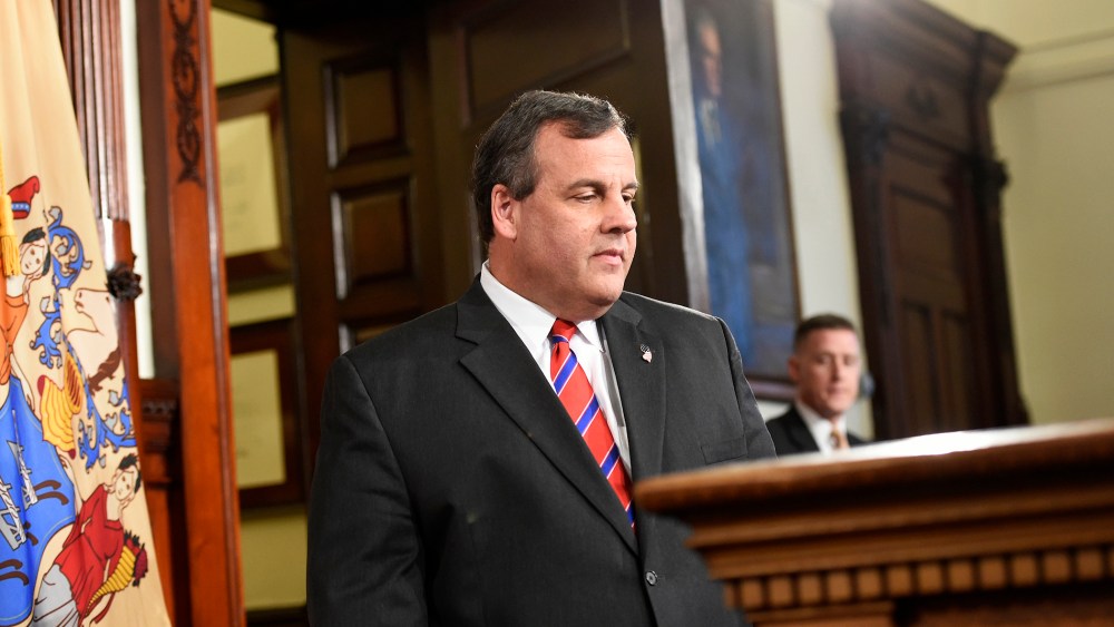 New Jersey Governor Chris Christie speaks during a news conference in Trenton, New Jersey, March 28, 2014.
