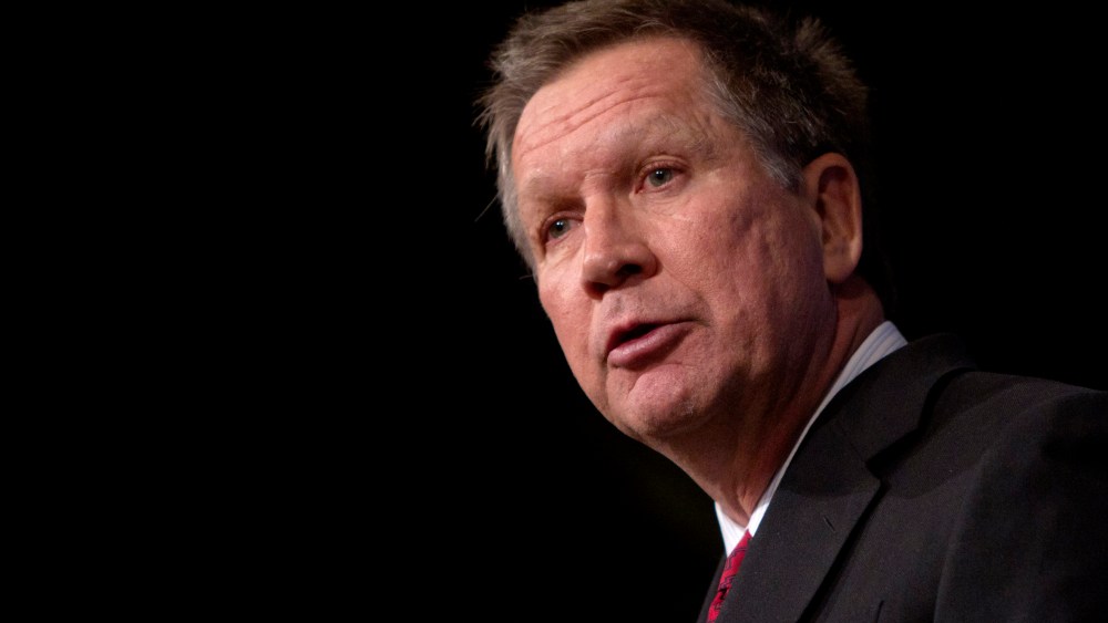 Ohio Governor John Kasich speaks at a luncheon during the Republican Jewish Coalition Spring Leadership Meeting at the Venetian Resort in Las Vegas, Nev., March 29, 2014. (Photo by Steve Marcus/Las Vegas Sun/Reuters)