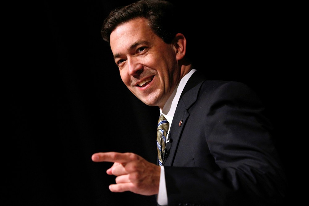 Mississippi Senator Chris McDaniel speaks during a town hall meeting in Ocean Springs, Mississippi, March 18, 2014.