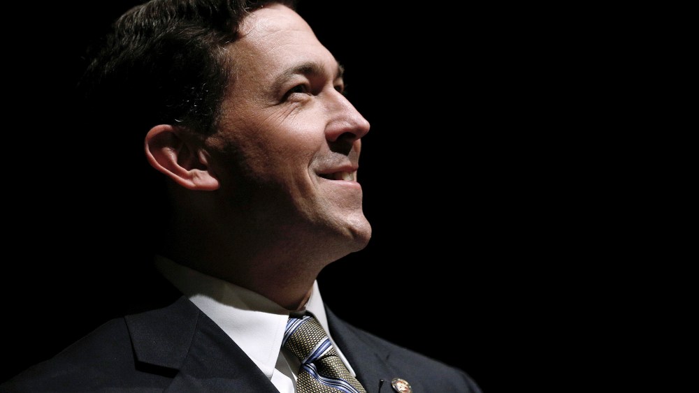 Mississippi Senator McDaniel smiles during a town hall meeting in Ocean Springs