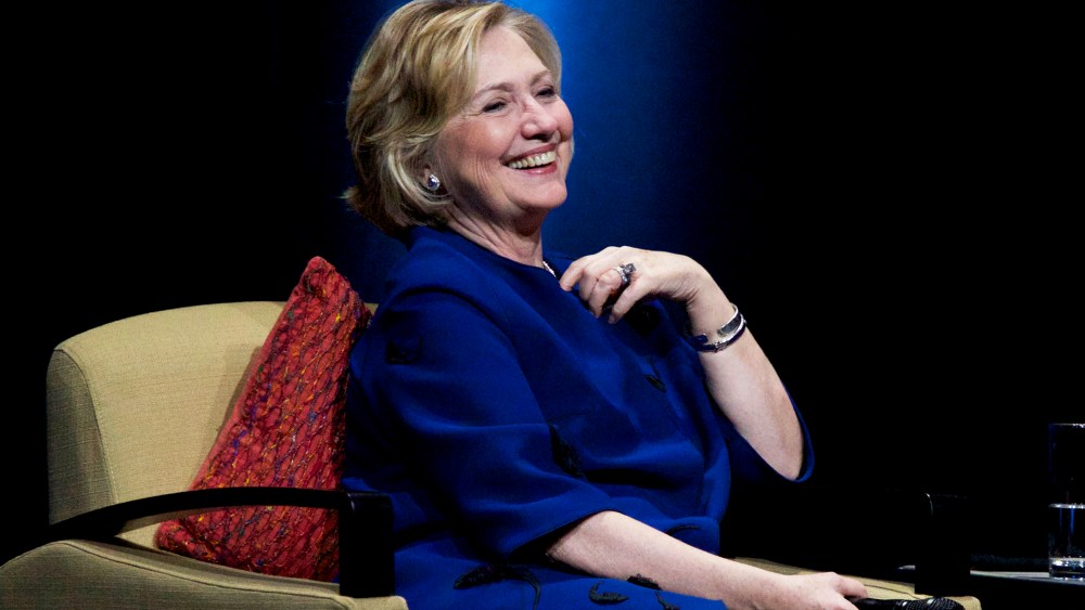 Hillary Clinton speaks to members of the World Affairs Council of Oregon in Portland, April 8, 2014.