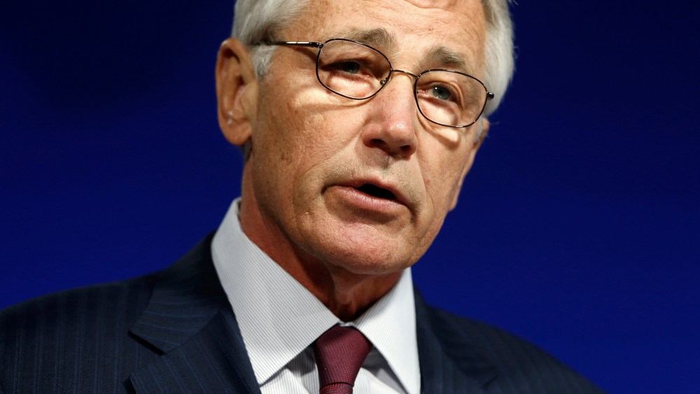 U.S. Secretary of Defense Chuck Hagel delivers remarks on NATO expansion and European security at the Wilson Center in Washington, D.C. May 2, 2014.