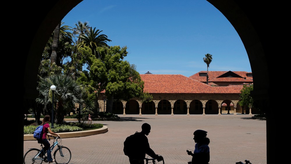 Students retrieve their bicycles after leaving a class, at the Main Quad at Stanford University in Stanford, Calif., May 9, 2014. (Photo by Beck Diefenbach/Reuters)