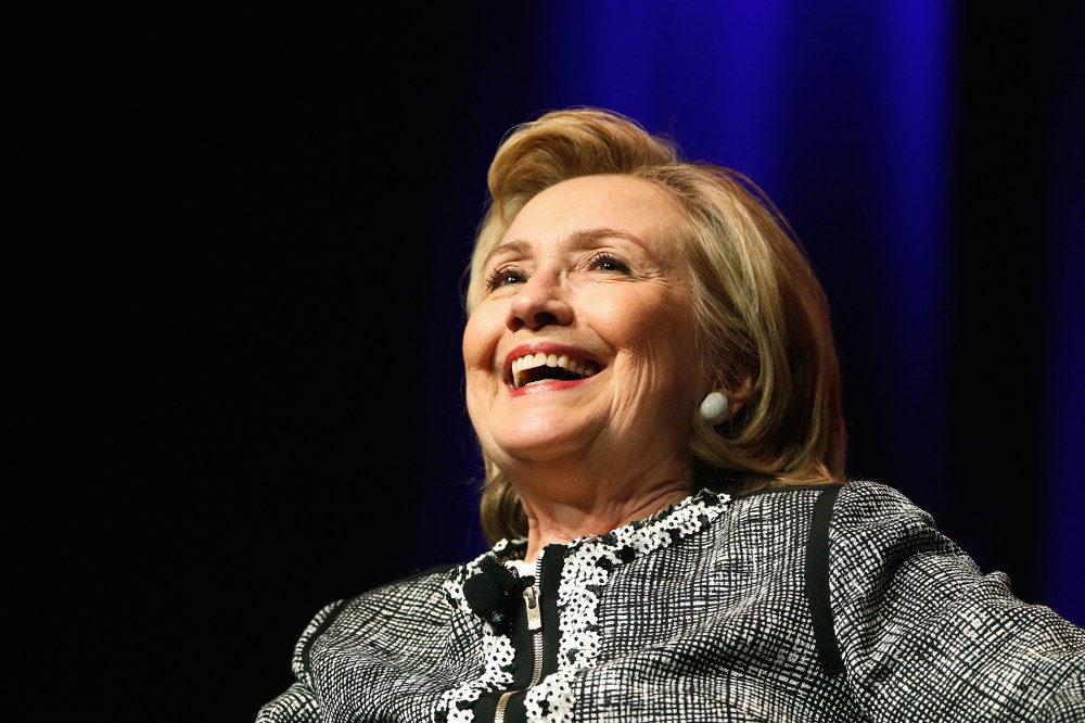 Former Secretary of State Hillary Clinton reacts to a question as she discusses her new book "Hard Choices: A Memoir" at George Washington University in Washington, D.C. June 13, 2014.