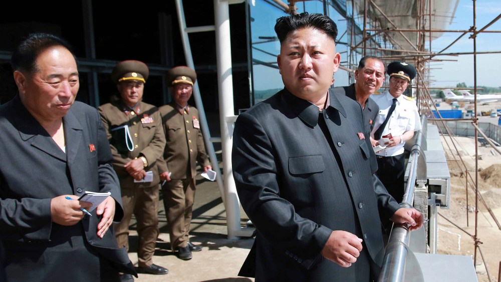 North Korean leader Kim Jong Un pays a visit to the construction site of a terminal at Pyongyang International Airport, July 11, 2014. (Photo by KCNA KCNA/Reuters)