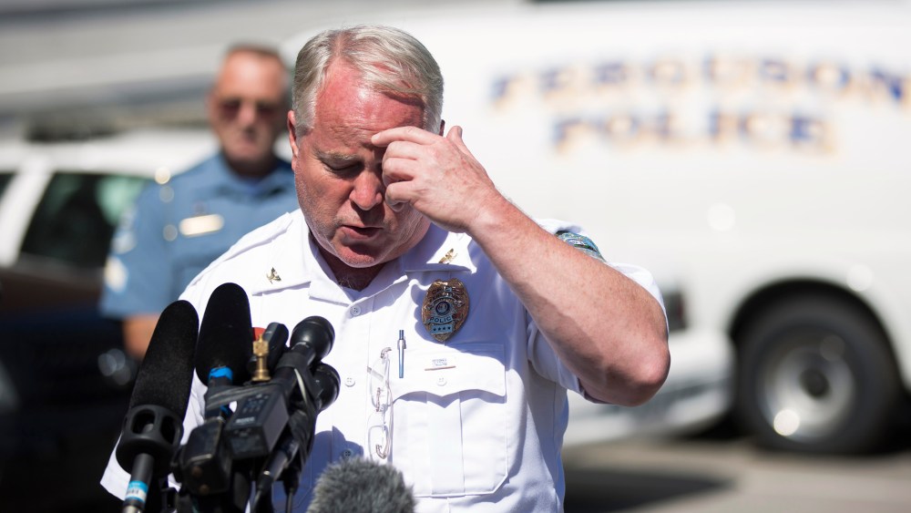 Police Chief Thomas Jackson speaks during a news conference at the police headquarters in Ferguson, Mo., Aug. 13, 2014. (Photo by Mario Anzuoni/Reuters)