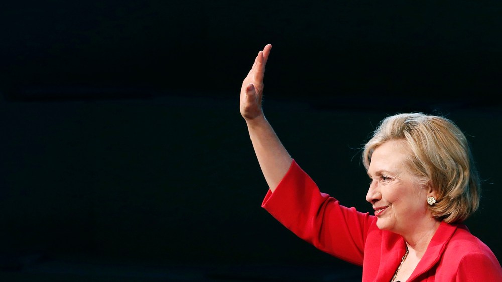 Former U.S. Secretary of State, Clinton, gestures during a conference at the Seminar "Mexico Siglo XXI" organized by Telmex foundation, in Mexico City