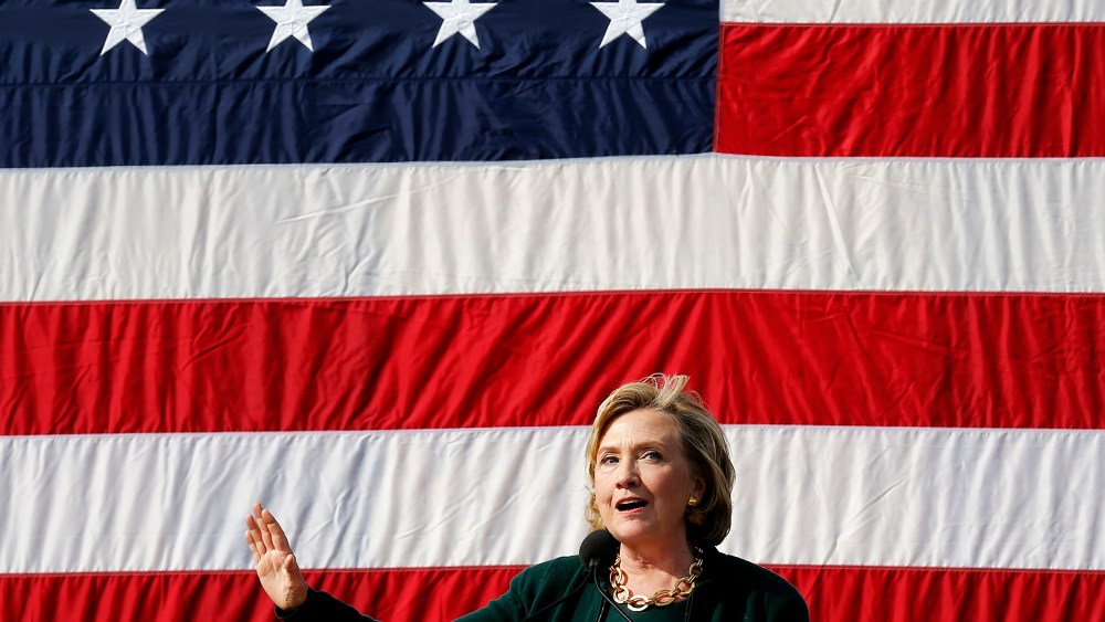Former U.S. Secretary of State Hillary Clinton speaks at the 37th Harkin Steak Fry in Indianola, Iowa, on Sept. 14, 2014.