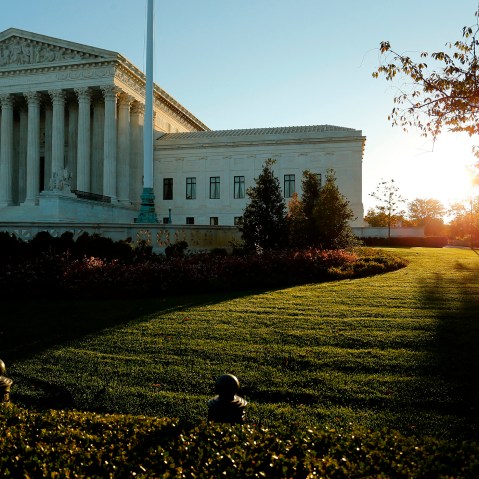 A general view of the U.S. Supreme Court building at sunrise is seen in Washington, D.C., on Oct. 5, 2014. (Photo by Jonathan Ernst/Reuters)