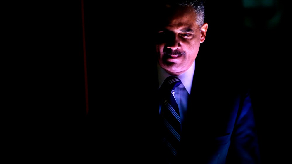 US Attorney General Eric Holder takes the stage to participate in the Washington Ideas Forum, in Washington October 29, 2014. (Photo by Jonathan Ernst/Reuters)