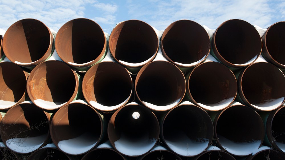 A depot used to store pipes for Transcanada Corp's planned Keystone XL oil pipeline is seen in Gascoyne, North Dakota on Nov. 14, 2014. (Photo by Andrew Cullen/Reuters)