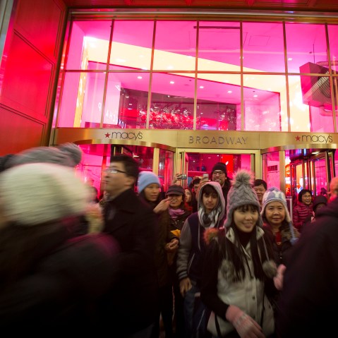 Shoppers enter Macy's to kick off Black Friday sales in New York