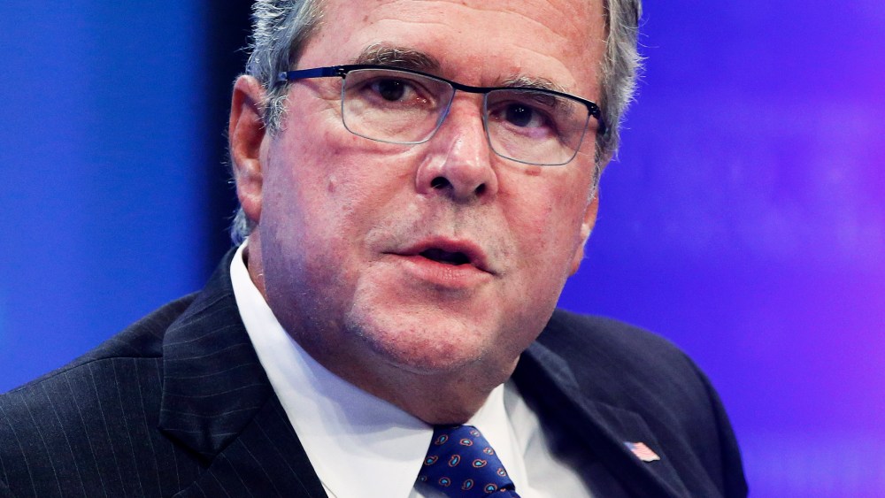 Former Florida governor Jeb Bush (R-Fla.) speaks at an event in Washington, D.C. on Dec. 1, 2014. (Photo by Jonathan Ernst/Reuters)