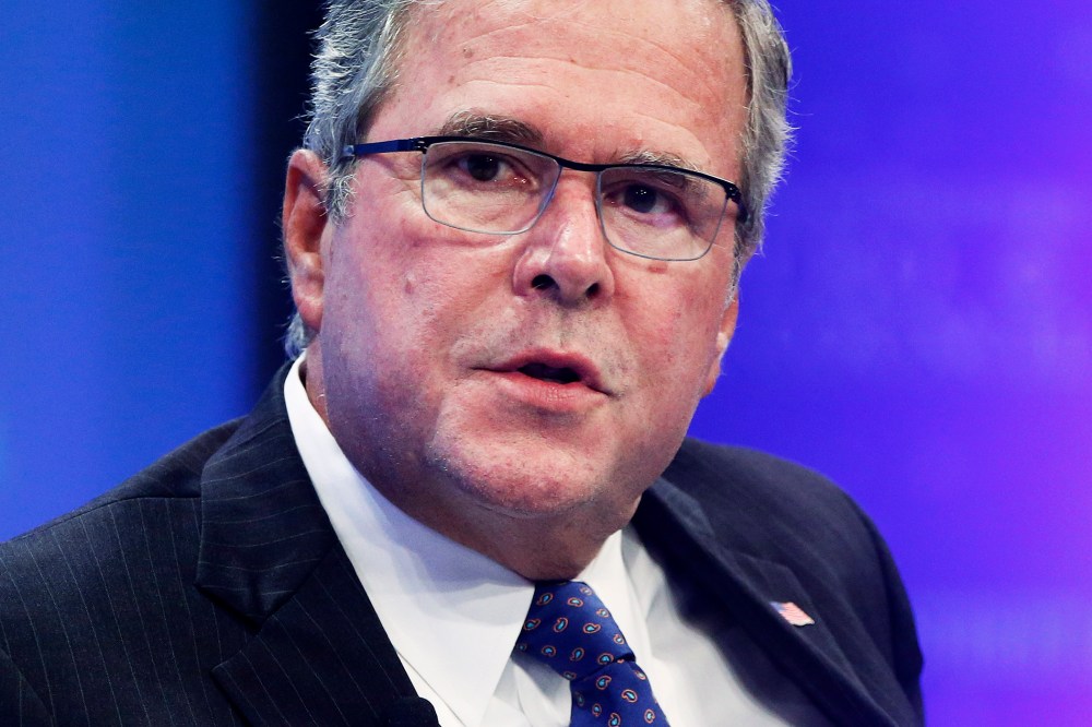 Former Florida governor Jeb Bush (R-Fla.) speaks at an event in Washington, D.C. on Dec. 1, 2014. (Photo by Jonathan Ernst/Reuters)