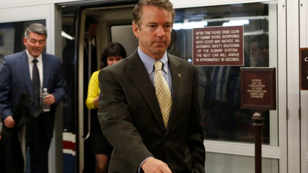 U.S. Senator Rand Paul (R-KY) walks to the Senate floor