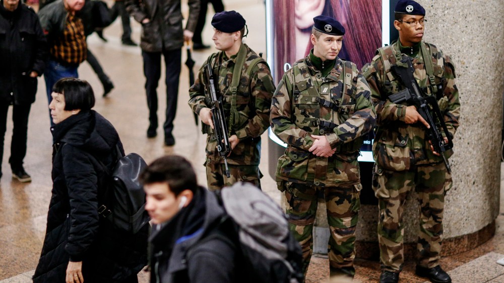 French soldiers patrol the Part-Dieu railway station in Lyon on Jan. 16, 2015. (Photo by Robert Pratta/Reuters)