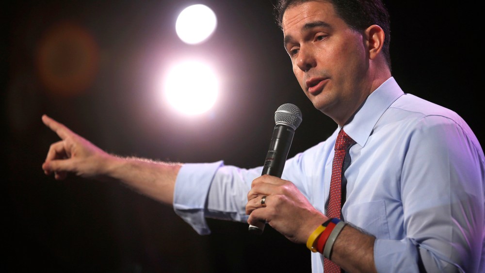 Wisconsin Governor Scott Walker speaks at the Freedom Summit in Des Moines, Iowa, on Jan. 24, 2015. (Photo by Jim Young/Reuters)