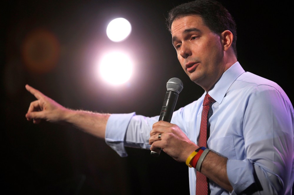 Wisconsin Governor Scott Walker speaks at the Freedom Summit in Des Moines, Iowa, on Jan. 24, 2015. (Photo by Jim Young/Reuters)
