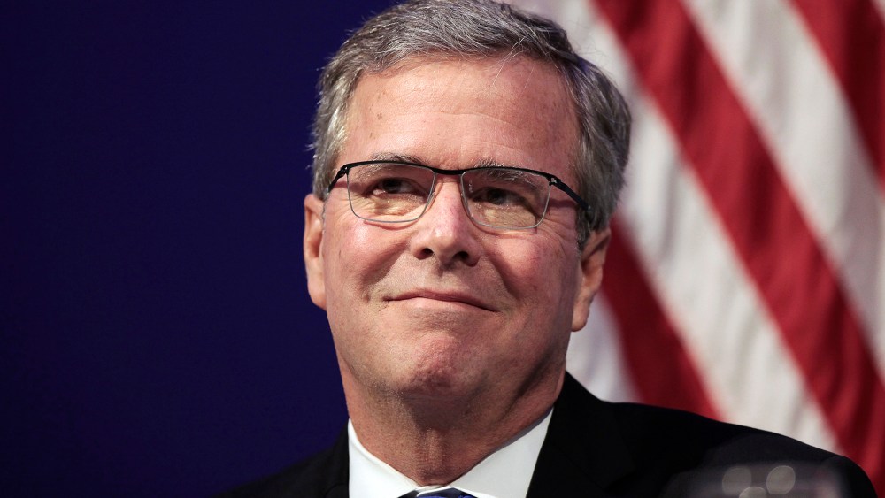 Former Florida Governor Jeb Bush smiles as he is introduced to speak at an event in Detroit, Mich., Feb., 4, 2015. (Photo by Rebecca Cook/Reuters)