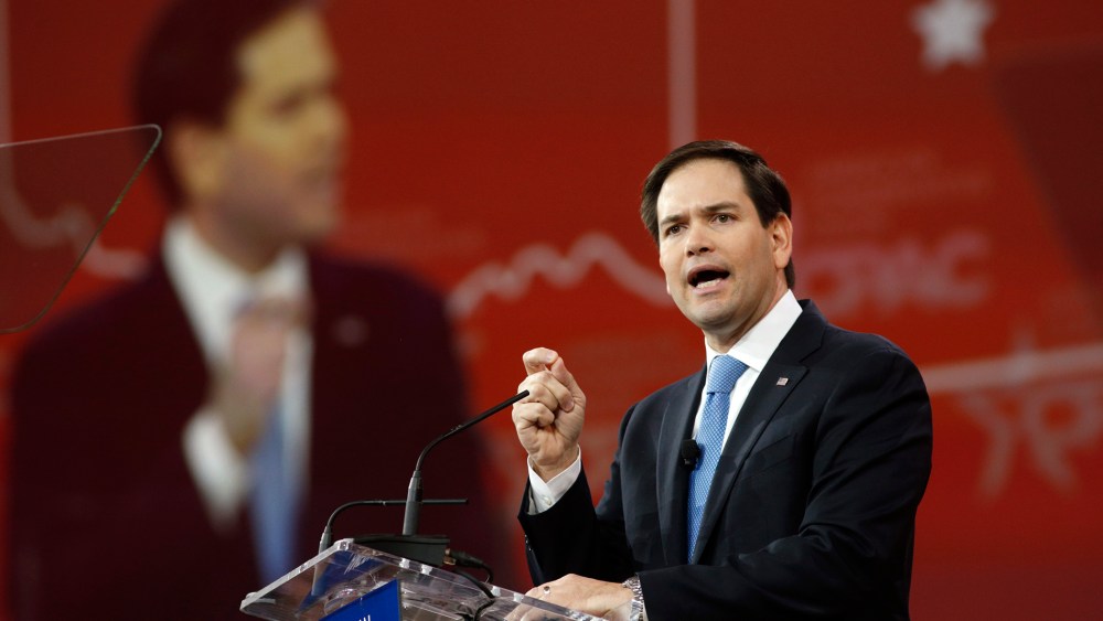 Florida Senator Marco Rubio speaks in Maryland on Feb. 27, 2015 (Photo by Kevin Lamarque/Reuters).