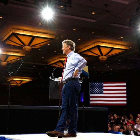 Senator Rand Paul of Kentucky speaks at the Conservative Political Action Conference (CPAC) at National Harbor, Md., Feb. 27, 2015. (Photo by Kevin Lamarque/Reuters)