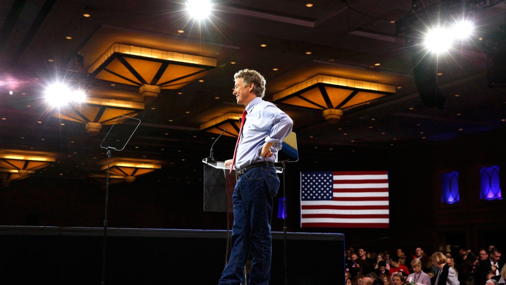 Senator Rand Paul of Kentucky speaks at the Conservative Political Action Conference (CPAC) at National Harbor, Md., Feb. 27, 2015. (Photo by Kevin Lamarque/Reuters)